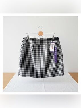 S.C. & Co. Black White Gingham Skort Size 14 NWT